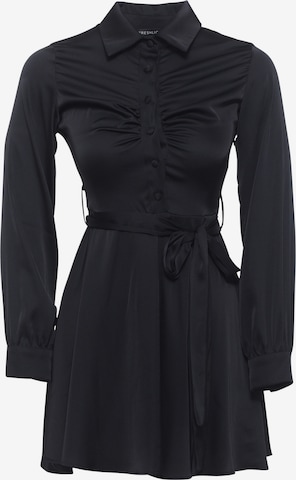 Robe-chemise 'Linnea' FRESHLIONS en noir : devant