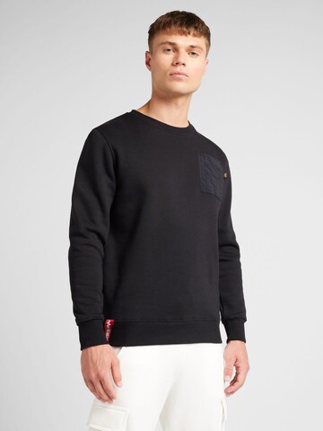 ALPHA INDUSTRIES Sweatshirt in Schwarz: Vorderseite