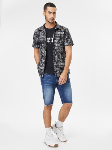 AÉROPOSTALE Regular fit Button Up Shirt in Black