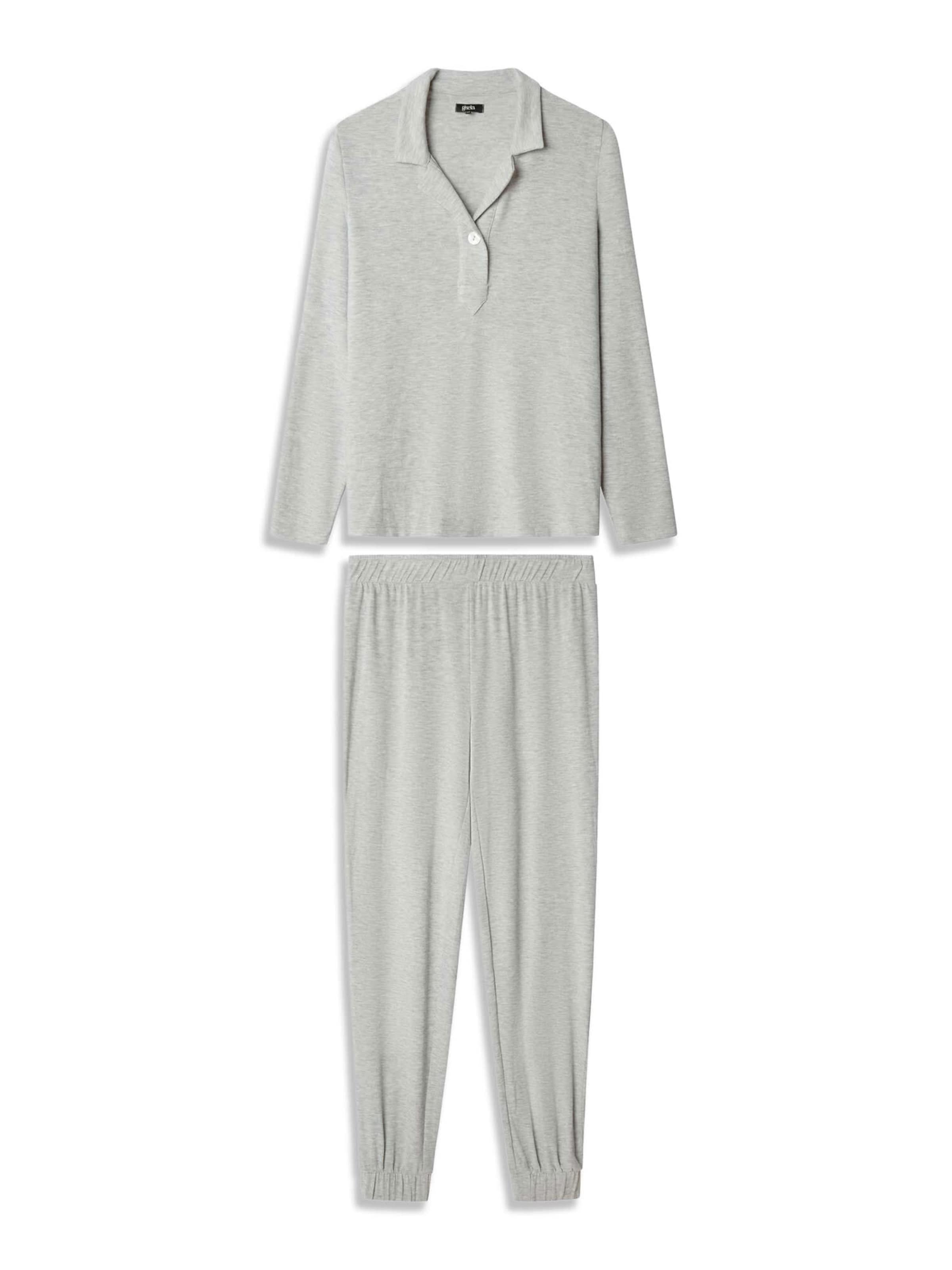 Gisela - Pijama en gris: frente