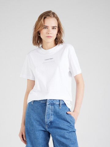 balts Calvin Klein T-Krekls: no priekšpuses