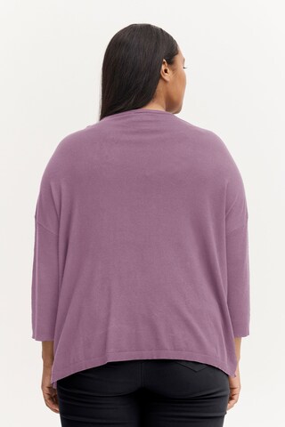 Fransa Curve Pullover 'BLUME' in Lila