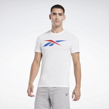 balts Reebok Sporta krekls 'Vector': no priekšpuses
