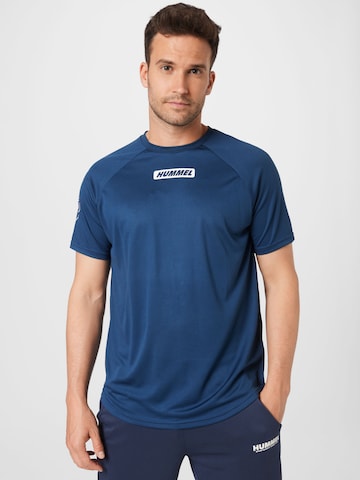 Hummel - Camisa funcionais 'Topaz' em azul: frente