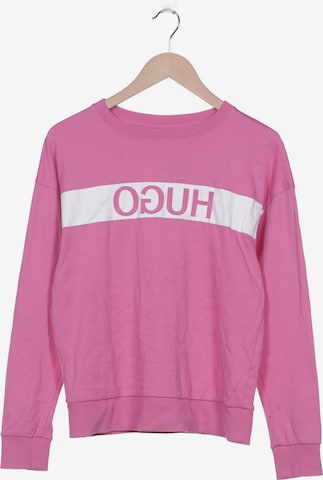 HUGO Sweatshirt & Zip-Up Hoodie in S in Pink: front
