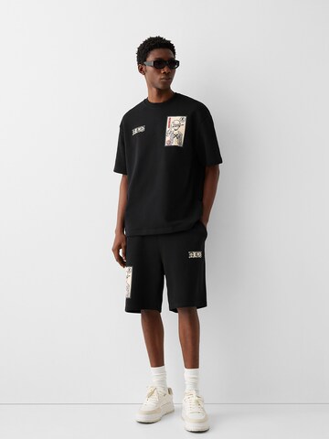 Bershka Majica | črna barva