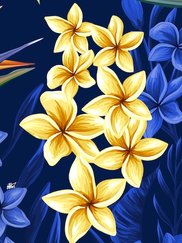 Hawaiihemdshop.de Regular fit Overhemd 'Flowerful Summer' in Blauw