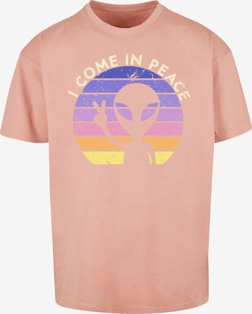 F4NT4STIC Shirt 'Alien Peace Sunset' in Roze: voorkant