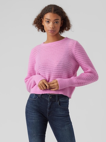 VERO MODA Sweter 'Plenty' w kolorze różowy: przód