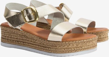 Desa Sandals 'Keilsandalen' in Gold: front