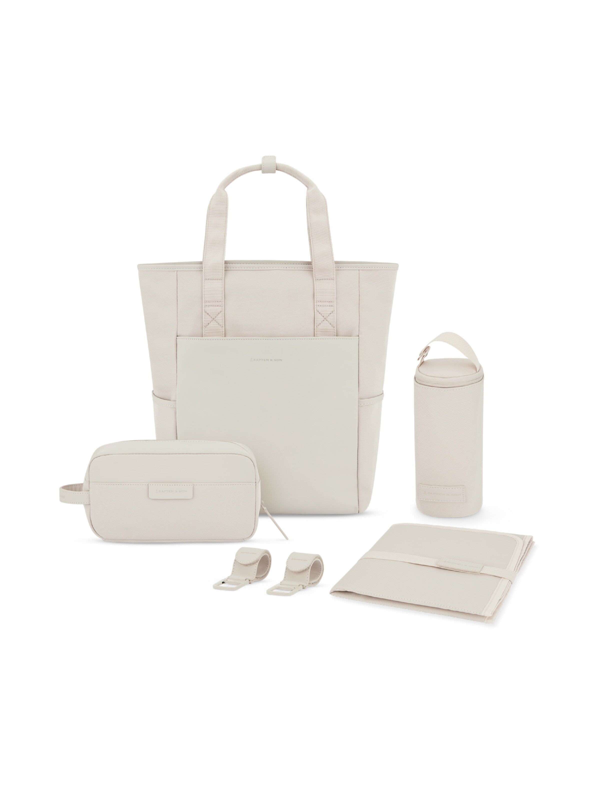 Kapten & Son Rucksack mit Wickelset 'Lindby Diaper' in Beige: Vorderseite