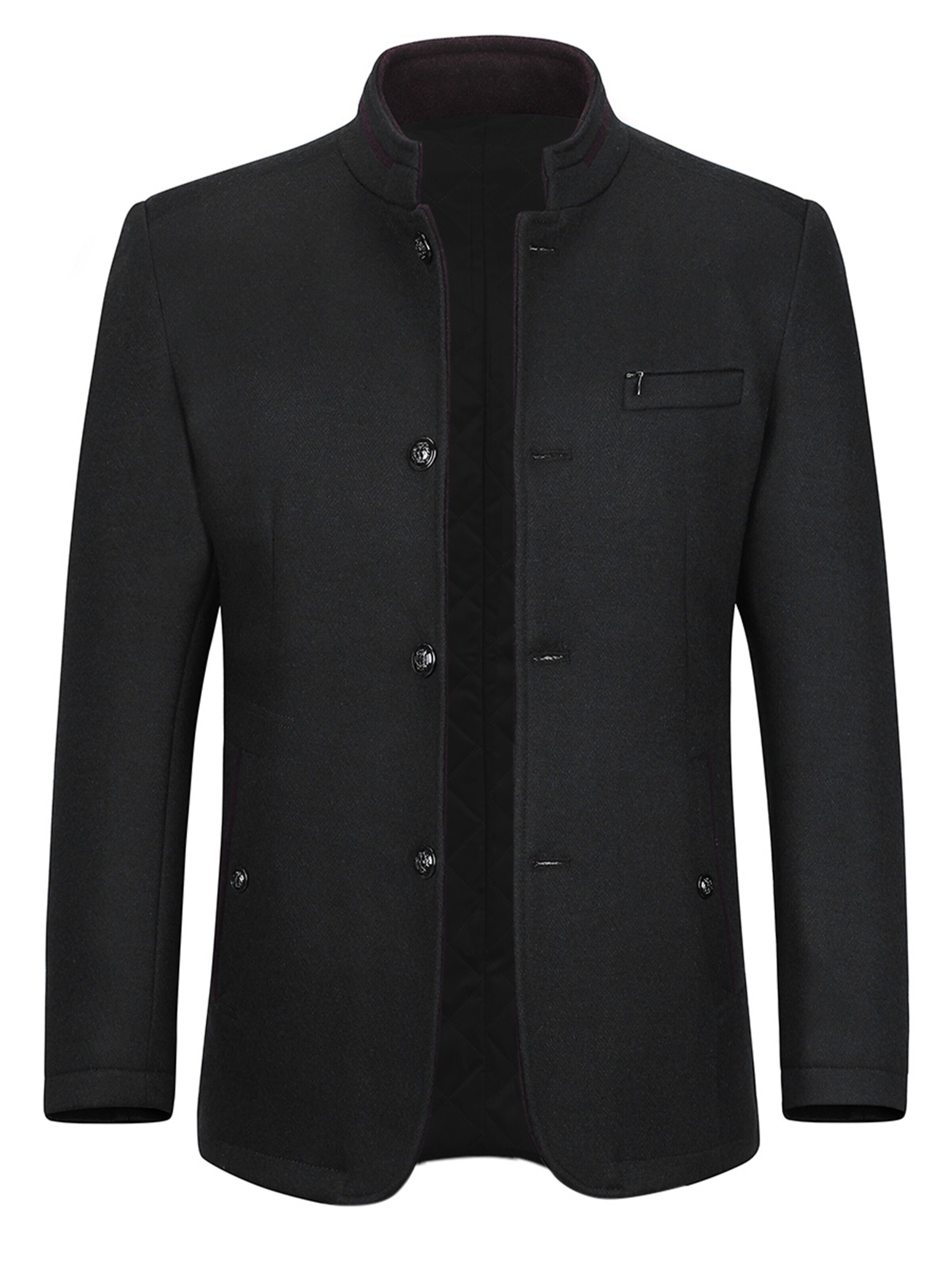 ALLTHEMEN Winter Coat 'Eiskante' in Black