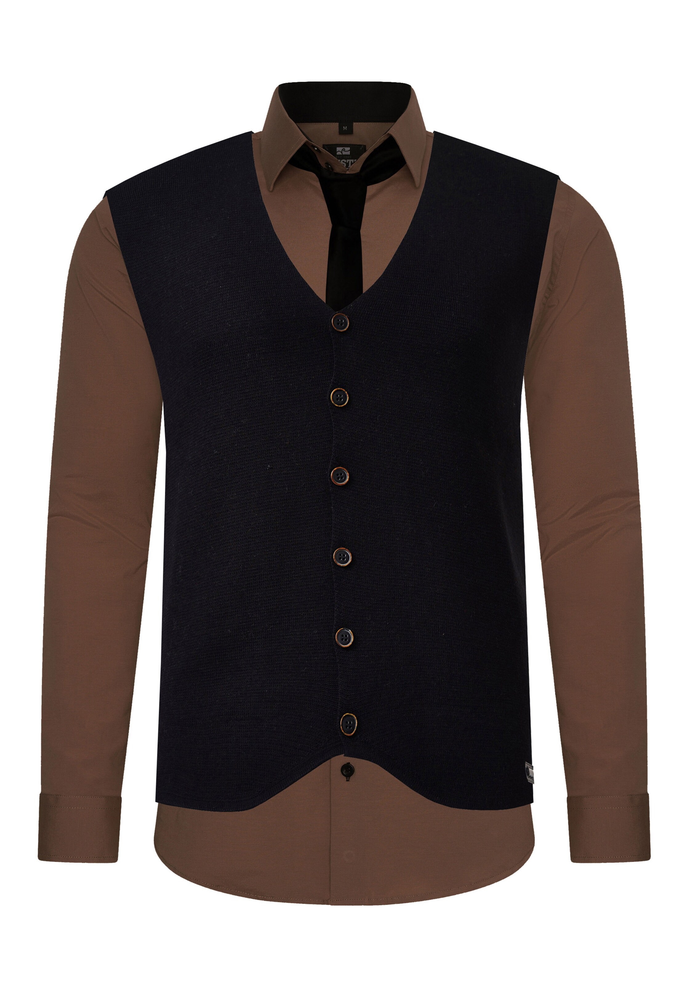 Rusty Neal Slim fit Button Up Shirt in Brown: front