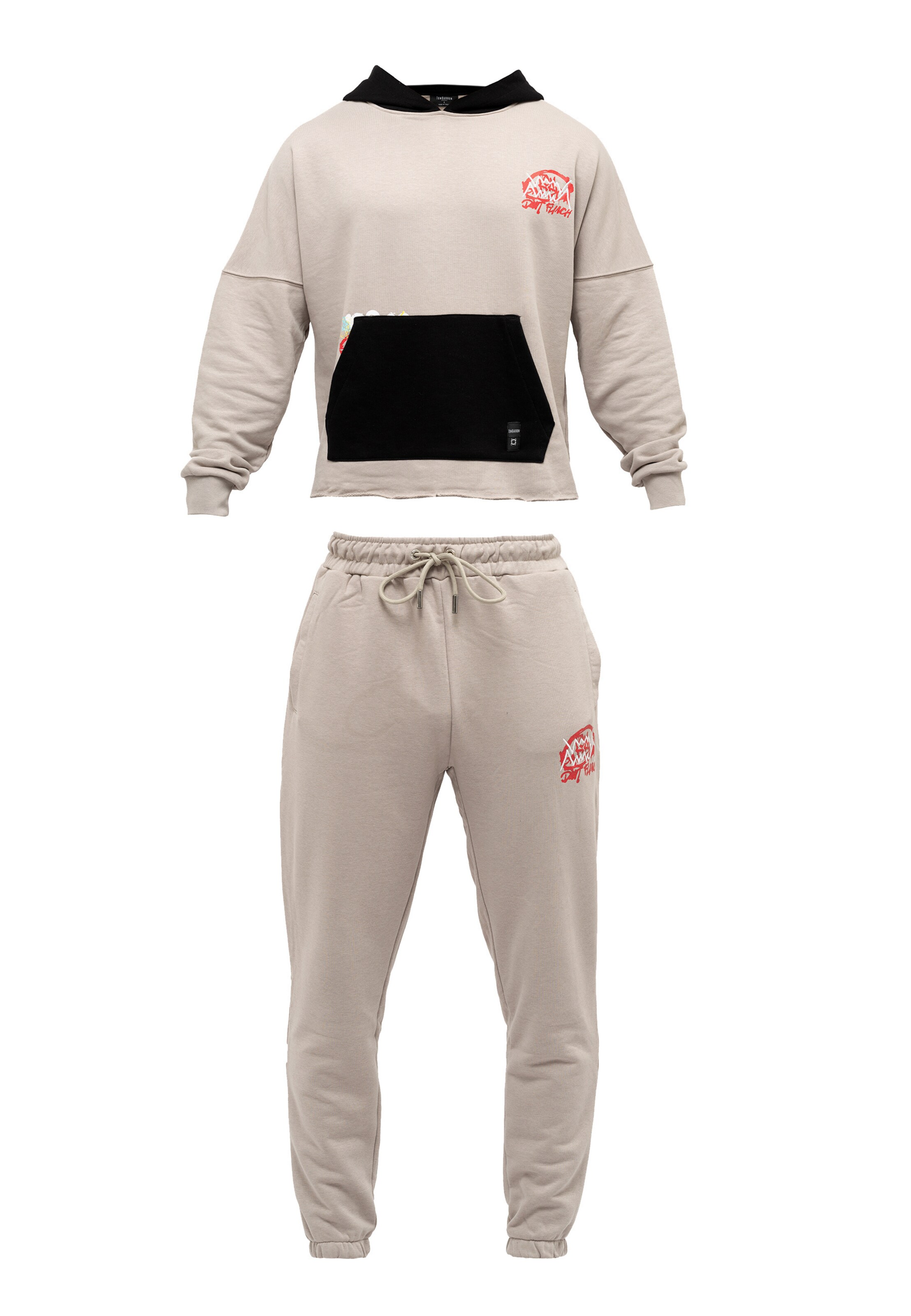 Tom Barron Jogginganzug in Grau: Vorderseite