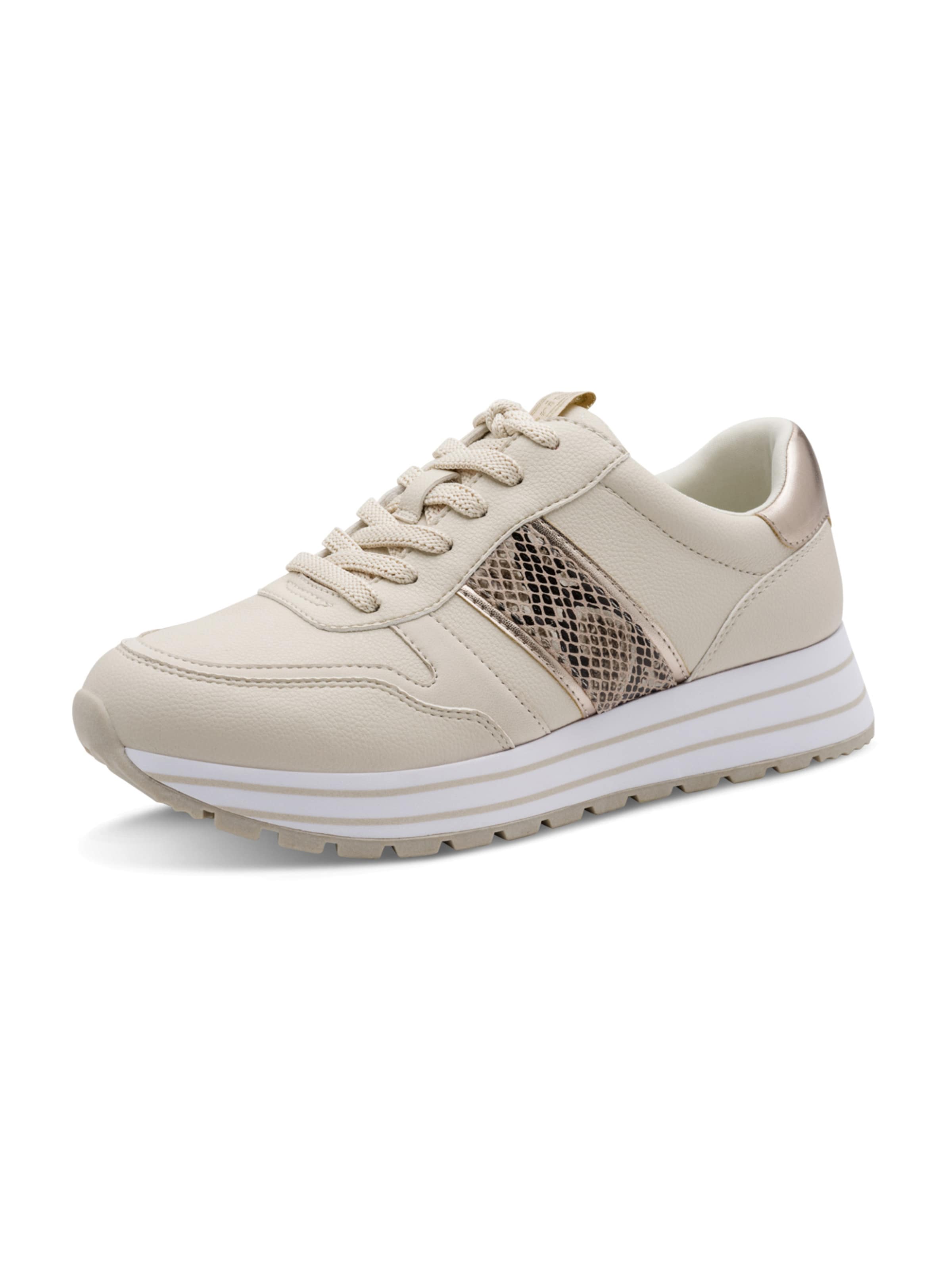 Tamaris Athletic Lace-Up Shoes in Beige: front