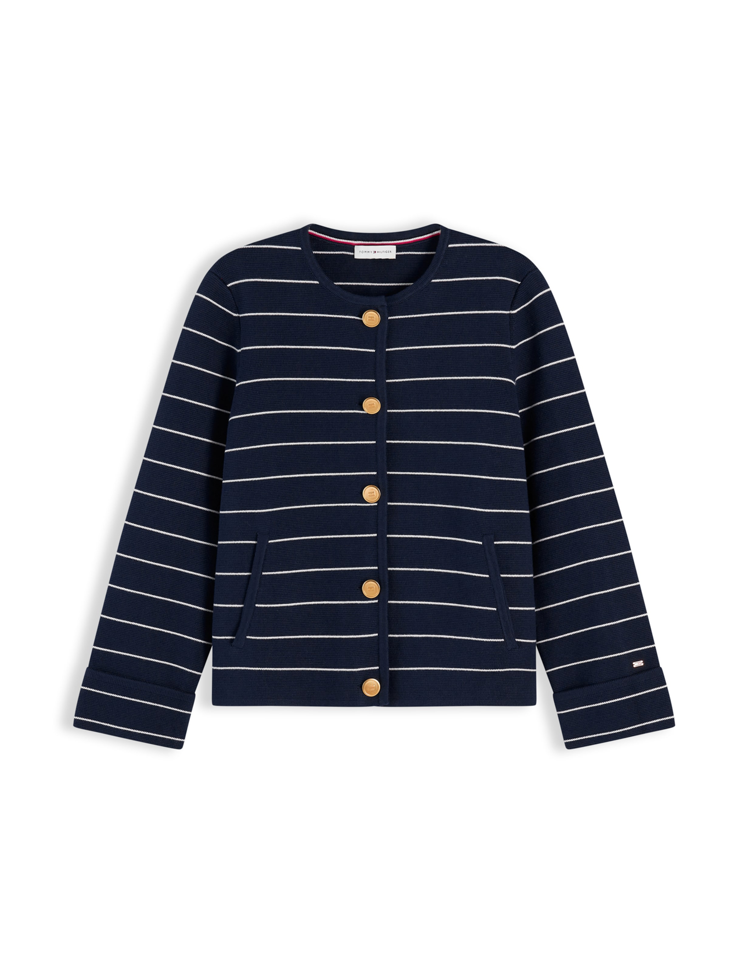TOMMY HILFIGER Knit Cardigan in Cream / Dark blue, Item view