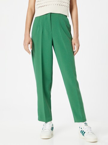 LA STRADA UNICA Regular Trousers with creases 'CAVA' in Green: front