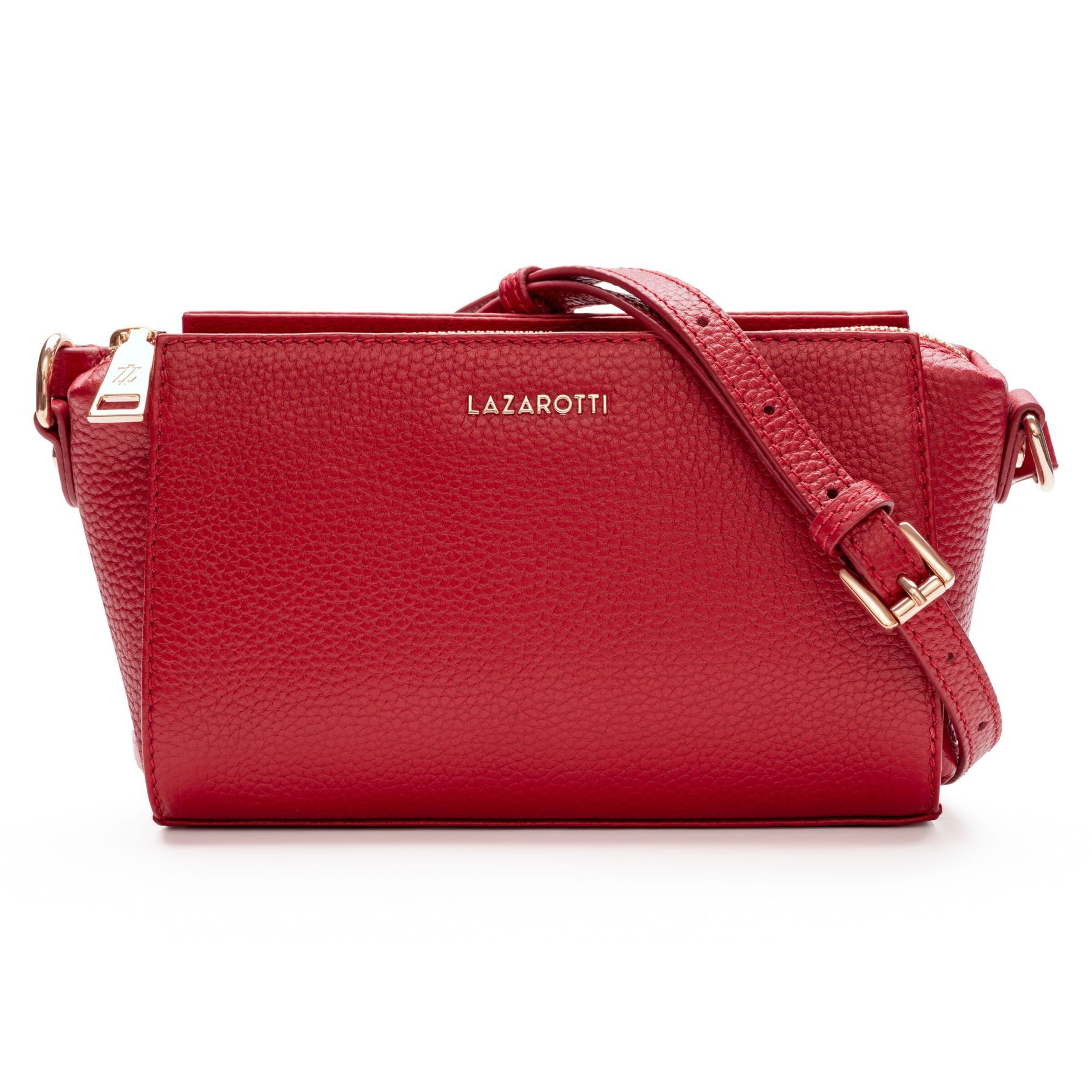 Sac à bandoulière 'Bologna Leather' Lazarotti en rouge : devant