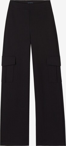 CALZEDONIA Wide leg Cargo Pants in Black: front
