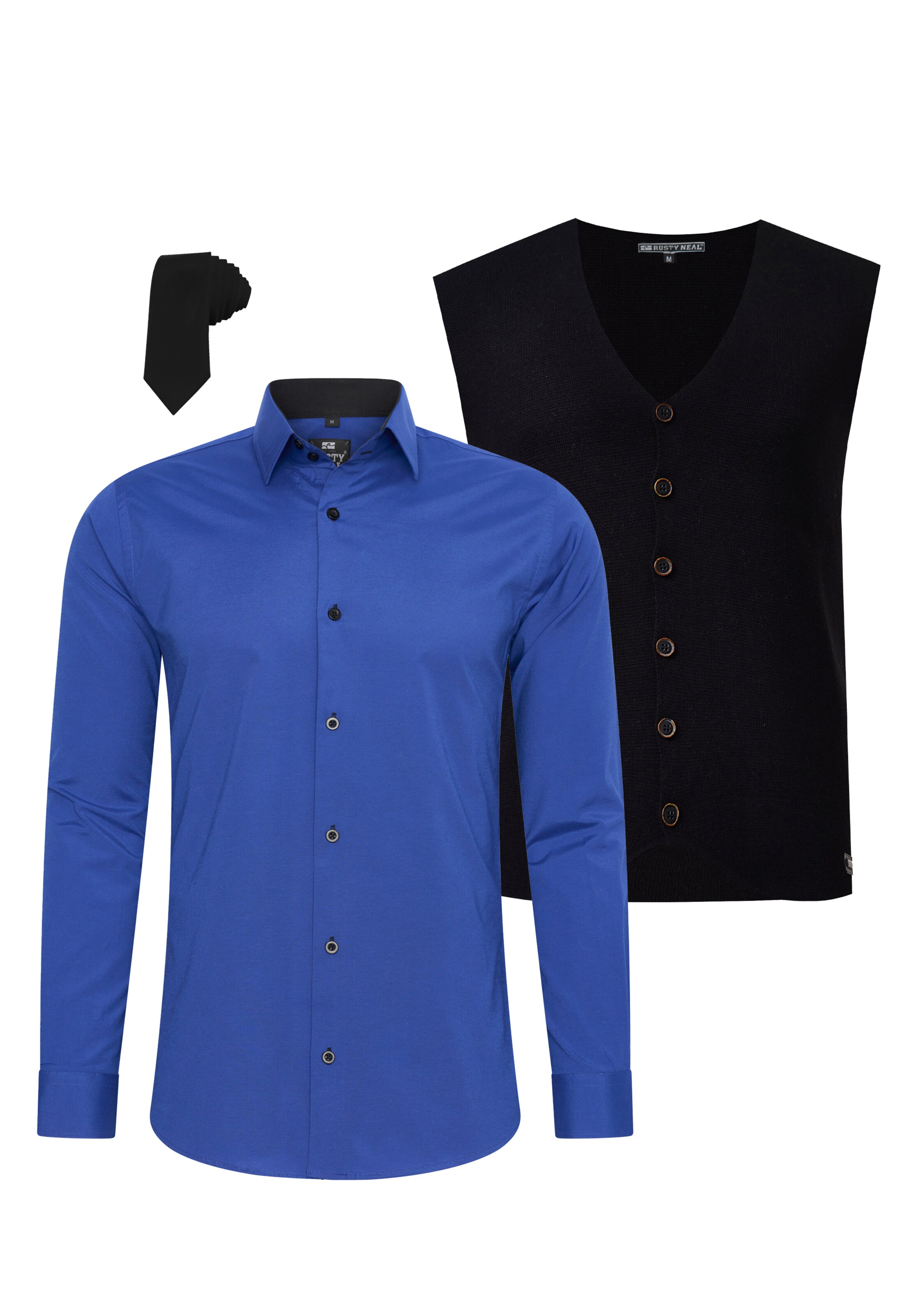 Rusty Neal Slim fit Overhemd in Blauw: voorkant