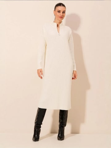 Bigdart Gebreide jurk in Wit: voorkant