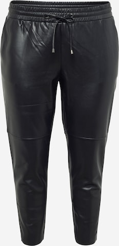 KAFFE CURVE Zwężany krój Spodnie 'Nimmy' w kolorze czarny: przód
