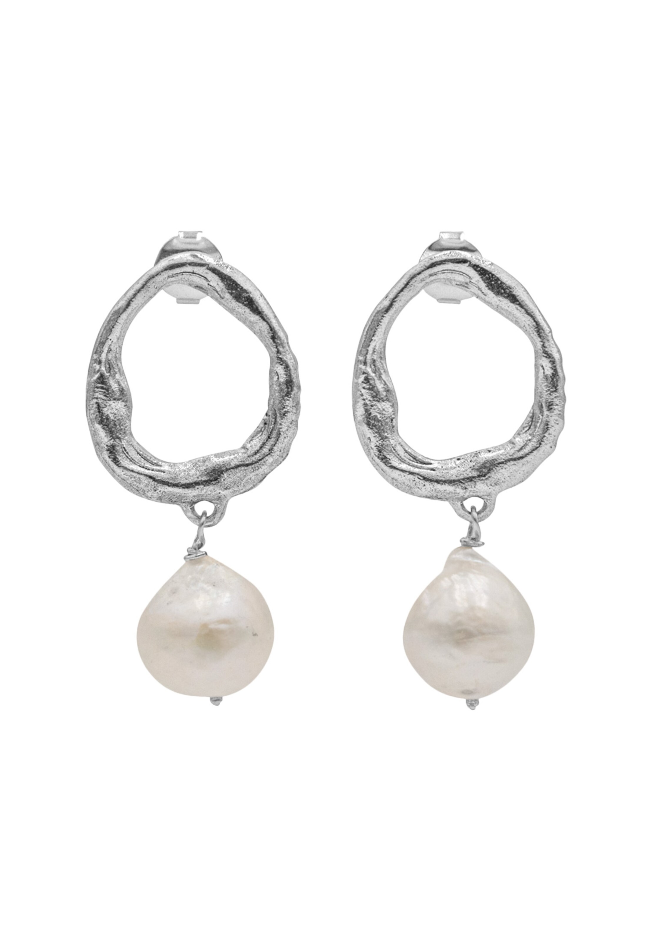 Haze&Glory Earrings 'La Pearl' in Silver: front