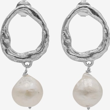 Boucles d'oreilles 'La Pearl' Haze&Glory en argent : devant