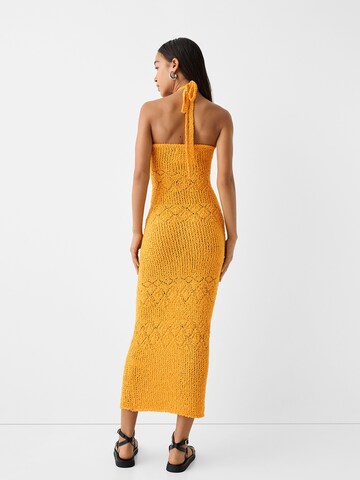 Rochie tricotat de la Bershka pe portocaliu