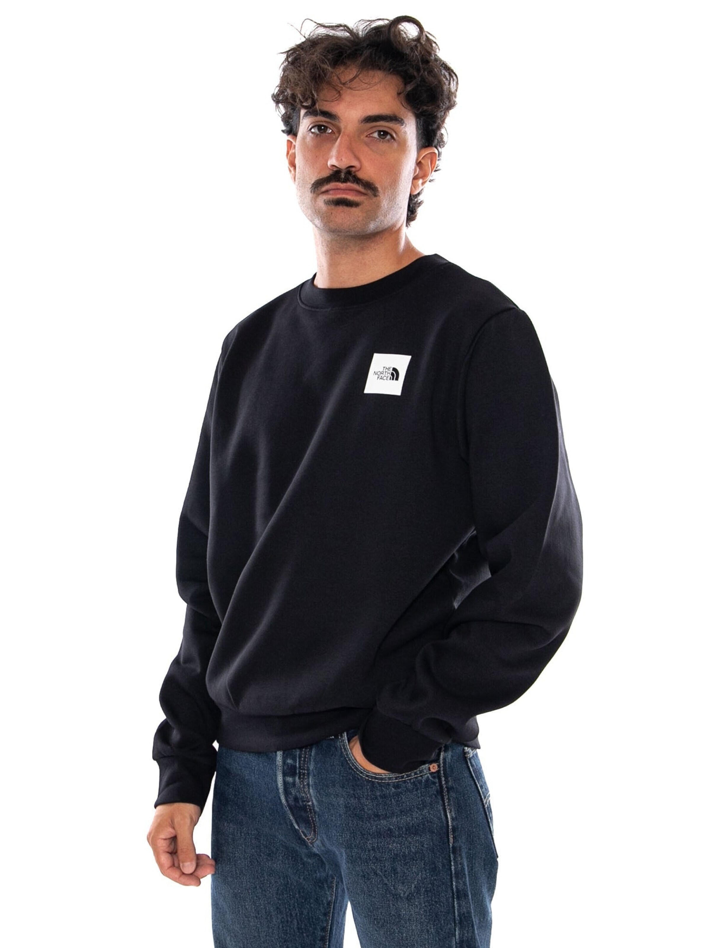 THE NORTH FACE Sweatshirt 'M BOX HD REG CREW TNF BLACK' in Black