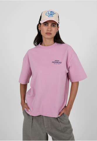T-Shirt 'In A Rush' Prohibited en rose