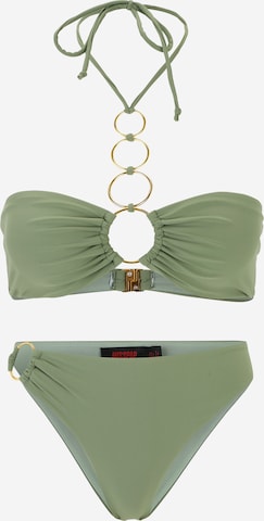 Misspap - Bandeau Biquíni em verde: frente