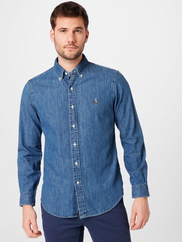 Polo Ralph Lauren Regular fit Overhemd in Blauw: voorkant