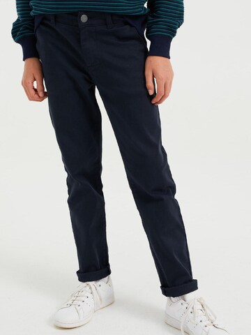 WE Fashion Slim fit Trousers in Blue: front