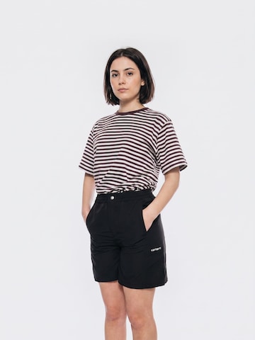 Baggy Pantaloni 'W' Iwan Short Black / White' di Carhartt WIP in nero: frontale