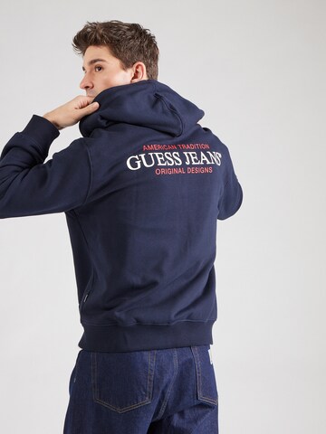 GUESS JEANS - Casaco em moletão em azul: frente