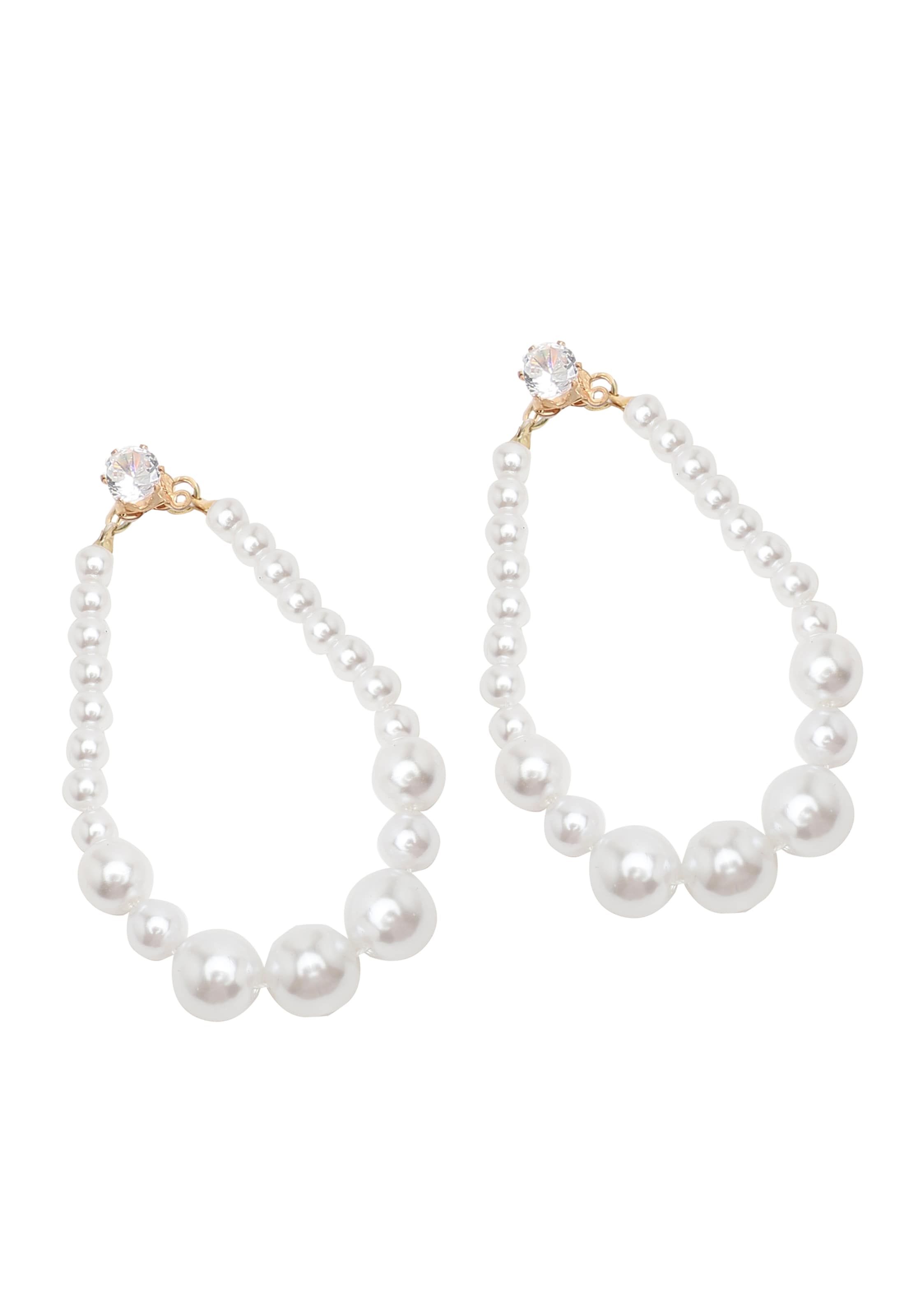 SOHI Náušnice 'Kizzy' - Biela: predná strana