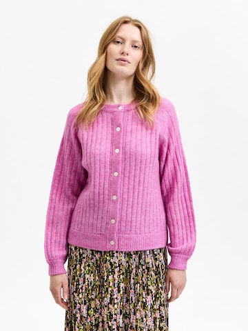 SELECTED FEMME Knit Cardigan 'Mola' in Pink: front