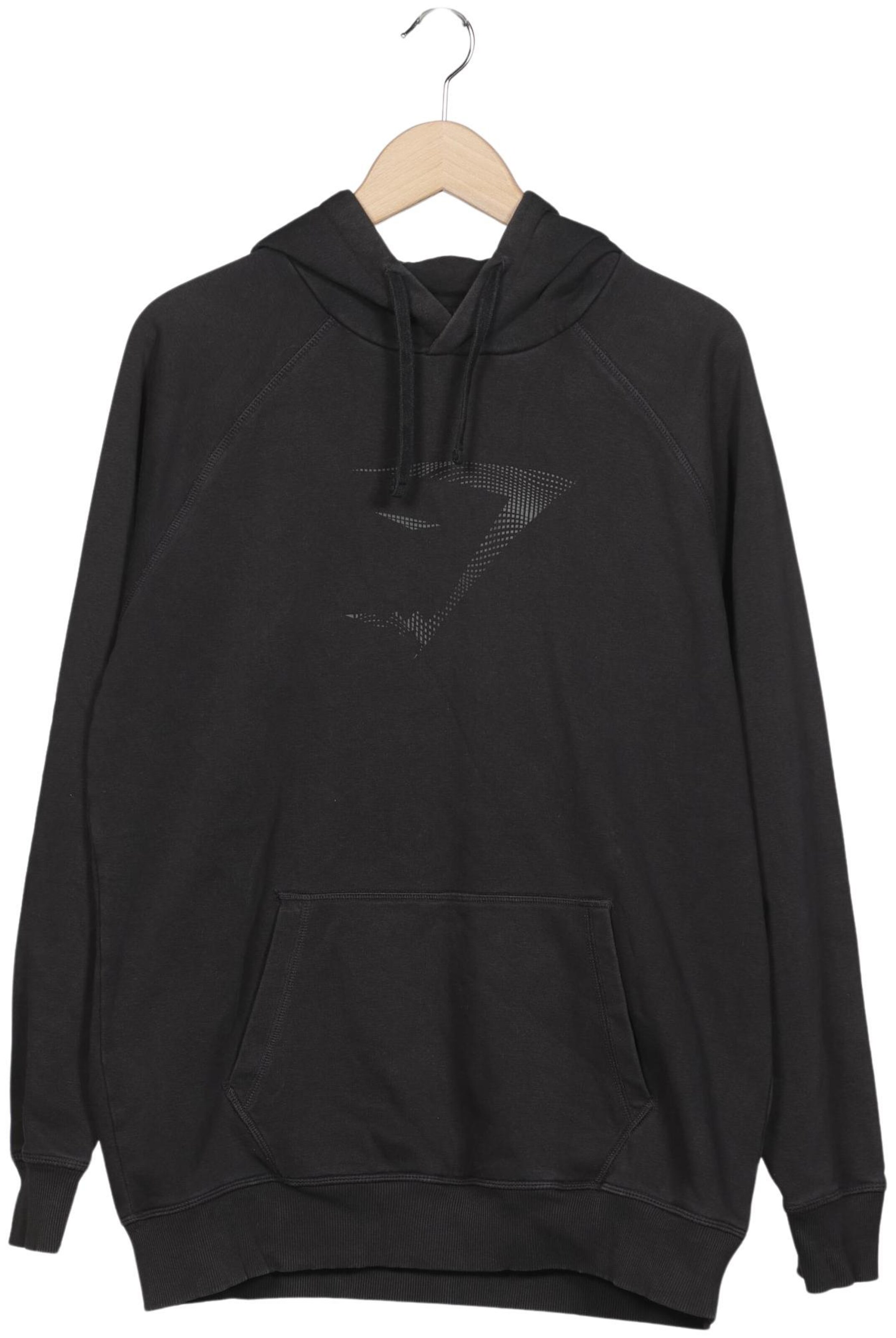 GYMSHARK Sweatshirt & Zip-Up Hoodie in L in Black: front