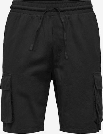 Pantalon cargo 'Sinus' Only & Sons en noir : devant