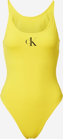 Calvin Klein Swimwear Bralette Swimsuit in Yellow: front