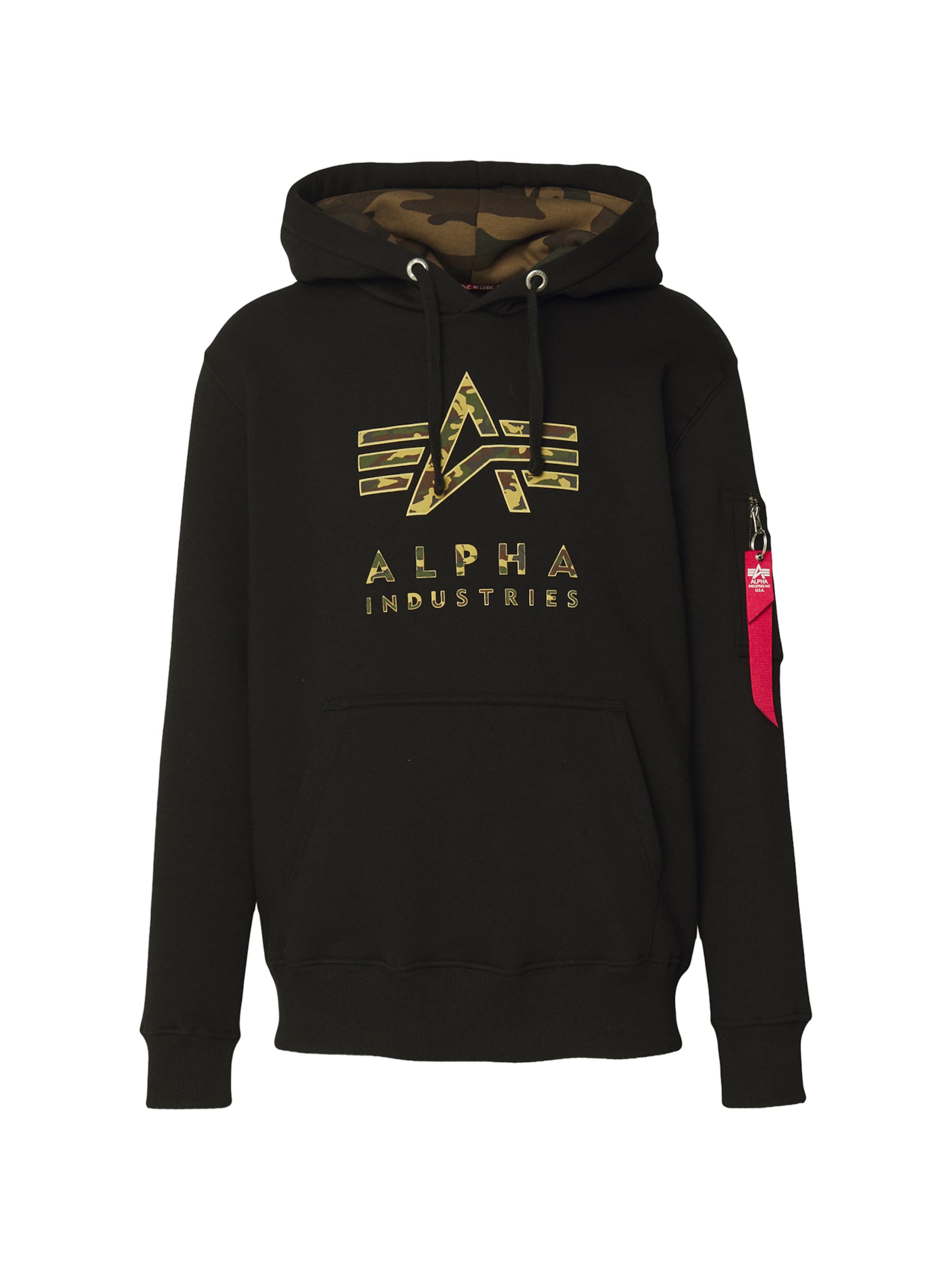 ALPHA INDUSTRIES Mikina - Čierna: predná strana