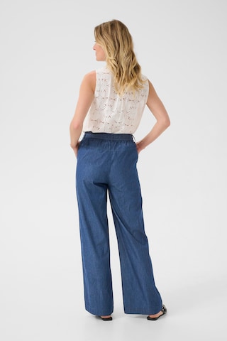 Wide Leg Pantalon 'Tallie' Cream en bleu