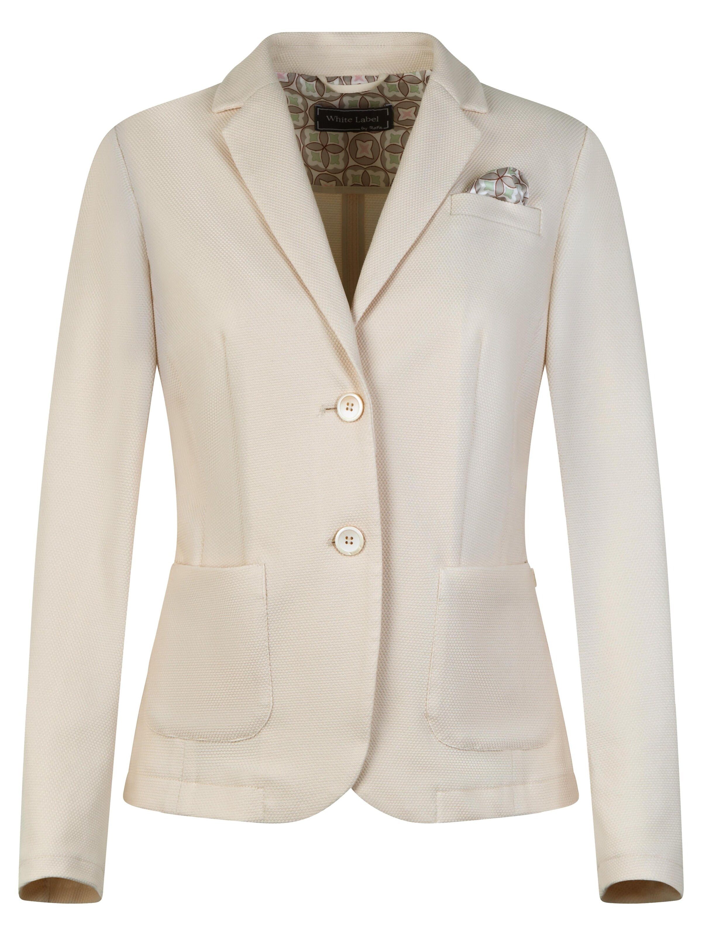 White Label by RoFa Blazer 'Jersey Blazer Damen – Strukturierter Look in Rosa & Creme' in Beige: front