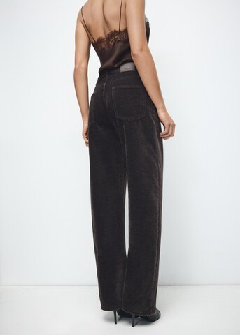 MANGO Wide Leg Jeans 'Tokio' in Braun