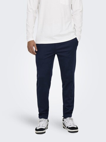 Only & Sons Конический (Tapered) Штаны 'ONSLINUS' в Синий: спереди