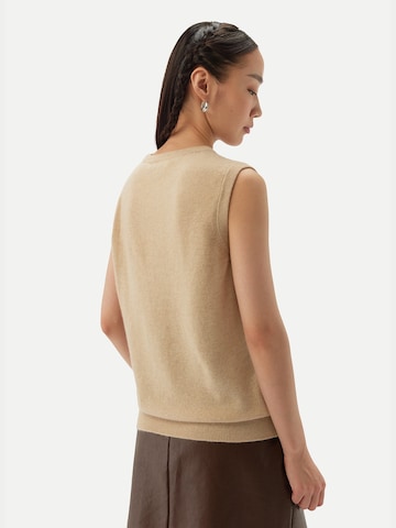 GOBI Cashmere Strickweste 'Women's Essential Cashmere Crewneck Vest'‌‌‌‌‌‌ in Beige