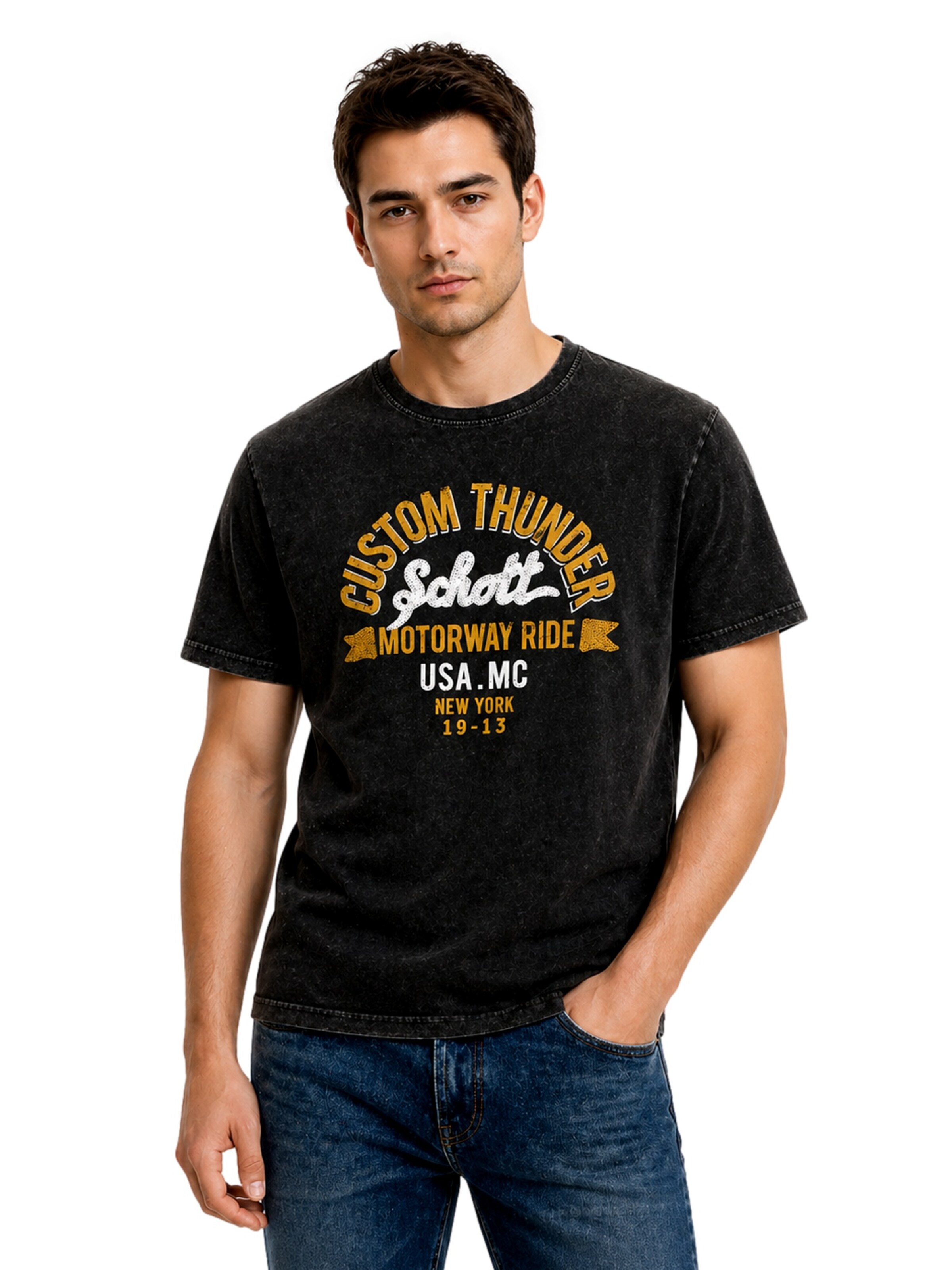 Schott NYC - Camisa em preto: frente
