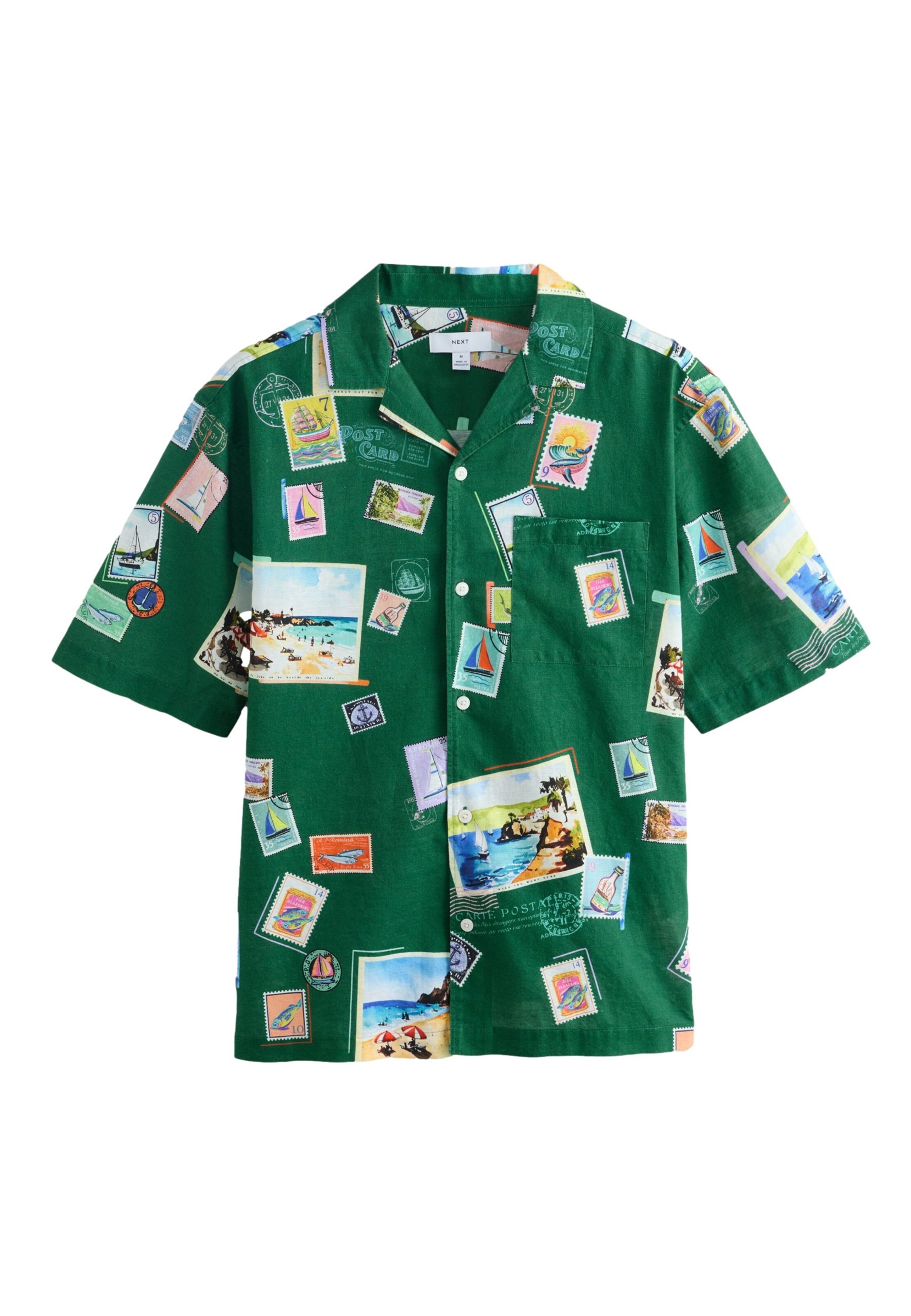 Next Button Up Shirt in XS in Blue / Green / Orange / White, Item view