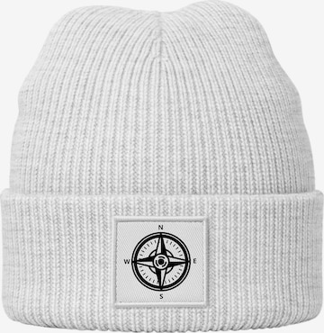 Neverless Mütze 'Kompass' in Grau: Vorderseite